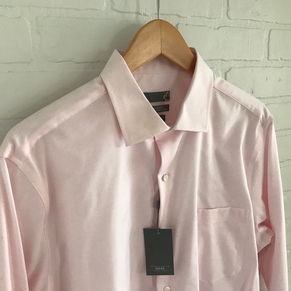 NWT Men’s Button down shirt Formal 100% cotton Pastel Pink Size 16 - Picture 5 of 7